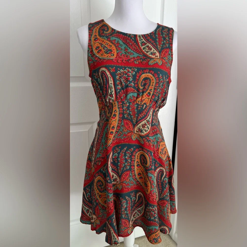 Free People Sleeveless Print Dress - size 4 - Picture 1 of 7